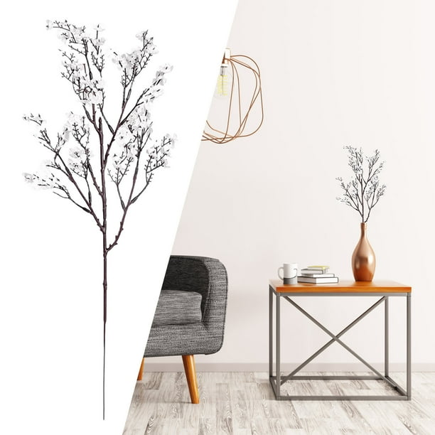 Ramas artificiales de flor de durazno estilo zen para decoración del hogar | Arreglo floral seco realista de 50 cm color carne | Decoración para salones de té y bodas | Tallos florales artificiales