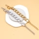 thumbnail image 2 of Qarigey de cadena ajustable Diseño simple portátil Brazalete de estilo punky Decoración de muñeca de viaje Joyería Regalo de cumpleaños Ropa, zapatos y accesorios Miscelánea Plata Qarigey AP015506-02B, 2 of 6