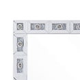 thumbnail image 3 of Benjara BM225873 Mirror Panel Frame Wall Decor with Light Function & Faux Diamond, Silver, 3 of 5