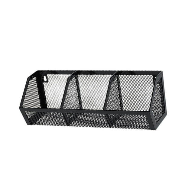 Cesta colgante organizadora de cocina, versátil y elegante, cesta de almacenamiento para guardar ajos. Cuadrícula negra 3