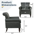 thumbnail image 2 of UIXE PU Leather Accent Chairs Black Chairs for Living Room Comfy Bedroom Reading Sofa Seat, 2 of 7