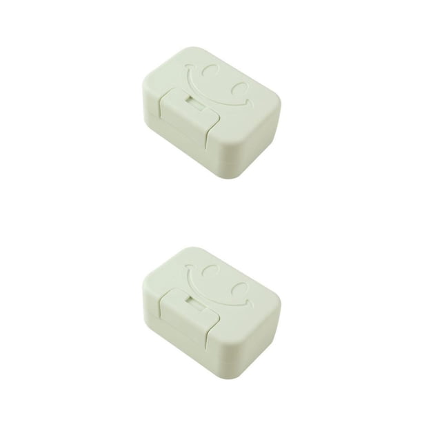 Matsuzay Caja de jabón de viaje a prueba de agua, soporte para baño, con tapa a prueba de fugas, bloqueable, plástico encantador Verde 2piezas