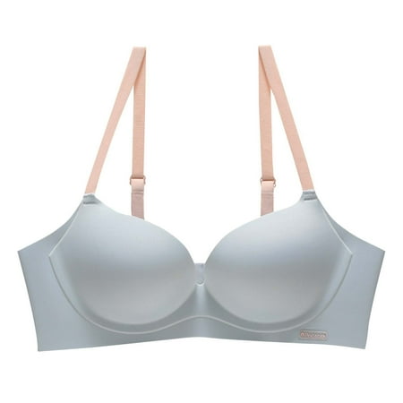 Sheghy Wireless T-Shirt Bra-Seamless Color Block Comfort Everyday Bra/Ladies Sports Bras Clearance Light Blue