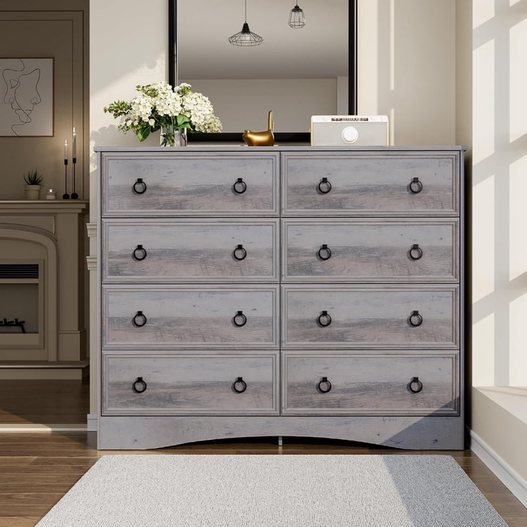 grey 8 drawer dresser Vaughan Bassett Dovetail Mystic Grey 8-Drawer Wood Dresser