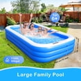 thumbnail image 2 of Piscina inflable Sumbee para niños, adultos, niños, 120 x 72 x 22 pulgadas, piscina grande para patio trasero familiar, piscinas rectangulares grandes al aire libre para niños de 4 a 8 a 12 años, tama, 2 of 8