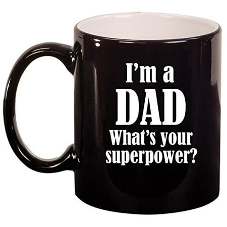 

Ceramic Coffee Tea Mug Cup Dad Superpower Father (Black)