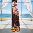 thumbnail image 6 of Alkepwun Plus Size Swimsuit Cover up Women's Floral Print Beach Kimono Swimsuit Cover up Lightweight Breathable V Sleeve Batwing Sleeve Loungewear Loose Sun Protection Beach Robe, 6 of 7