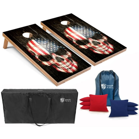 Tailgating Pros Corn Hole Board Set w/Bean Bags and Carrying Case-4'x2' Cornhole Toss - Tournament and Lightweight Options - Optional LED Lights…