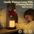 thumbnail image 4 of Candle Warmer Lamp with Timer Dimmer Dark Gothic Human Skulls Red Roses Black Spring decor botanical Candle Lamp Warmer for Jar Candle with 4 Bulbs Gifts for Women House Warming Gifts, 4 of 8