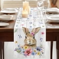 thumbnail image 3 of Table Runners 72 Inches Long Dress Scarves, Bunny Easter Farmhouse Kitchen Table Runner, Coffee Tablerunners, Spring Floral Pastoral Wooden 14x72 Inch, 3 of 9
