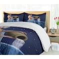 thumbnail image 5 of Ambesonne Zodiac Duvet Cover Sets, Aquarius Lady with Pail, 2-King, Blue Dark Blue, 5 of 7