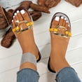 thumbnail image 4 of Roncen Women's Clear Flat Sandals Dressy Cute Sparkly Summer Vacation Slide Shoes, 4 of 7