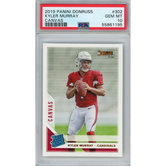 Graded 2019 Panini Donruss Kyler Murray #302 Canvas Rookie RC Football Card PSA 10 Gem Mint