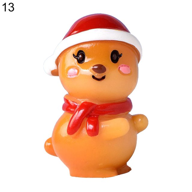 Estatuas de Navidad coloridas y exquisitas artesanías pequeñas decoraciones de pasteles de estatuas de árboles de Navidad de Papá Noel