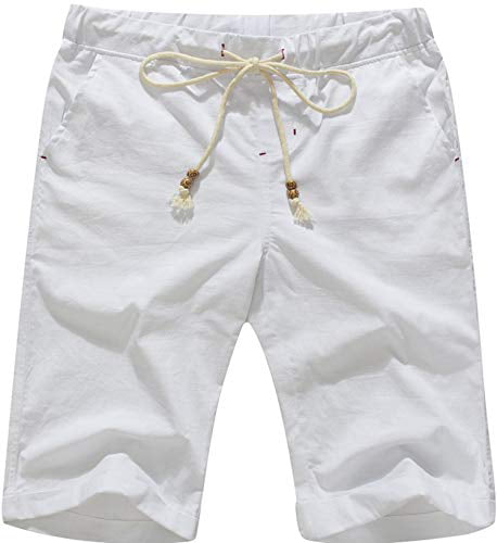 Boisouey Mens Shorts Casual Drawstring Zipper Pockets Elastic Waist 