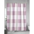 thumbnail image 5 of Shower Curtain Pink White Plaid Shower Curtains for Bathroom, Waterproof Polyester Shower Curtain Set with Hooks, Standard Size 72" x 72" Simple Style, 5 of 6