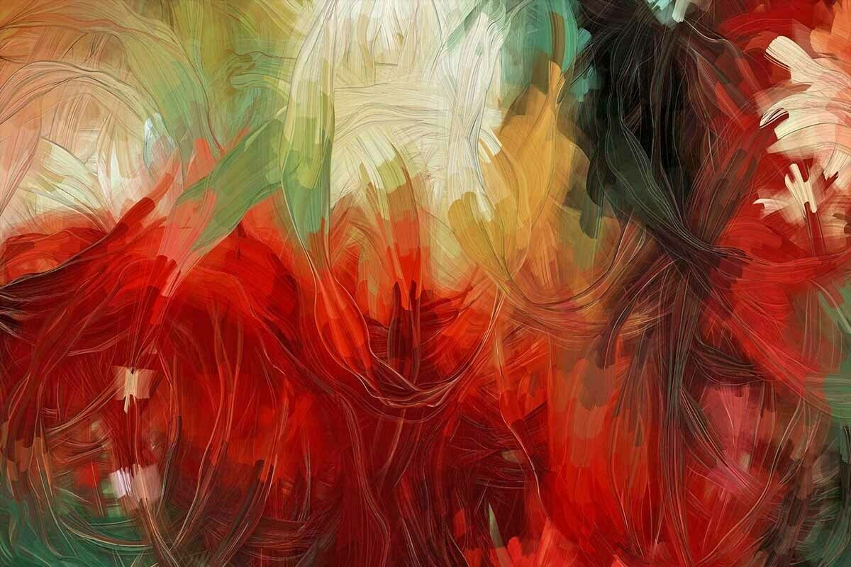 Abstract Floral Canvas OR Print Wall Art