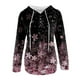 thumbnail image 4 of Tops para mujer Camisas Blusas Elegantes Camisas casuales de manga larga Estampado de cuello redondo Sudadera suelta con capucha Bolsillo con cordón Odeerbi ODB-5, 4 of 4