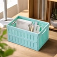thumbnail image 3 of VENTORA Foldable Hollow‑Ventilated Plastic Storage Crate, Stackable Portable Organizer Bin With Built‑In Side Handles, Collapsible Flat‑Design Storage Basket for Stationery Cosmetics Toys, 3 of 7