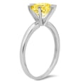 thumbnail image 3 of 3ct round cut yellow simulated diamond 18k white gold anniversary engagement ring size 5.5, 3 of 6