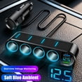 thumbnail image 2 of Agiufgs 7-in-1 Car Power Splitter with 4 Sockets & 2 USB Ports, Simultaneous Charging for Multiple Devices, Power GPS and Dash Cams on Road Trips, 2 of 8