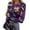 Gold #054, variant on Womens Mardi Gras Shirts Carnival Feathers Print Crew Neck T Shirts Sparkly Long Sleeve Novelty Tops Purple S