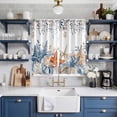 thumbnail image 2 of Blue Coastal Kitchen Curtains Window Panels, Summer Beach Starfish Weeping Eucalyptus Insulated Window Treatment Curtain, Grommet Curtains for Bedroom/Living Room/Bathroom, 2 Piece 52"Wx84"L, 2 of 8