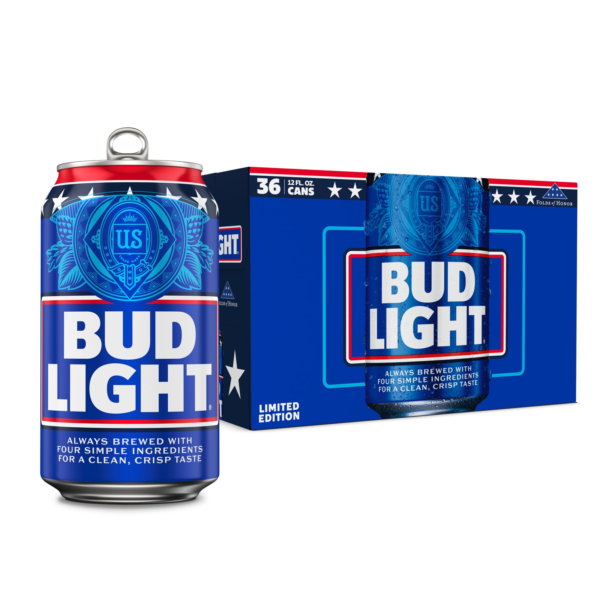 Bud Light American Light Lager Beer 36 Pack 12 fl oz Aluminum Cans 4.2% ABV