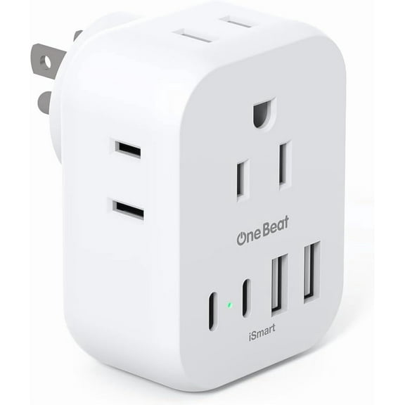 Travel Cruise Ship Essentials, Multi Plug Wall Outlet Extender with 4 Outlets USB (2 USB-C), Approved Power Strip Non Sur Protector, Adapter, Must Have Accessories