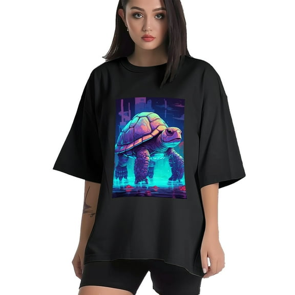 Plus Size Shirt for Women Black Tops for Women Short Sleeves Shirt for Women Turtle T Shirt Crewneck Shirt for Women XS