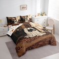 thumbnail image 2 of Feelyou Cartoon Ghost Cat Full Size Bedding Sets, Spooky Vintage Bohemian Full Size Bed in a Bag, Brown, Halloween Reversible, 7 Pieces, 2 of 7