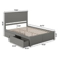 thumbnail image 5 of Leo & Lacey Twin Platform Bed with Footboard and 2 Urban Bed Drawers in Gray, 5 of 5