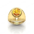 thumbnail image 2 of Shree Jewelrs Original Certified Natural Yellow Sapphire (Pukhraj) Ring - 9.00 Carat Certified Handcrafted Ring Jupiter Ring, PANCHDHATU Gold Plated Ring for Men and Women, 2 of 5