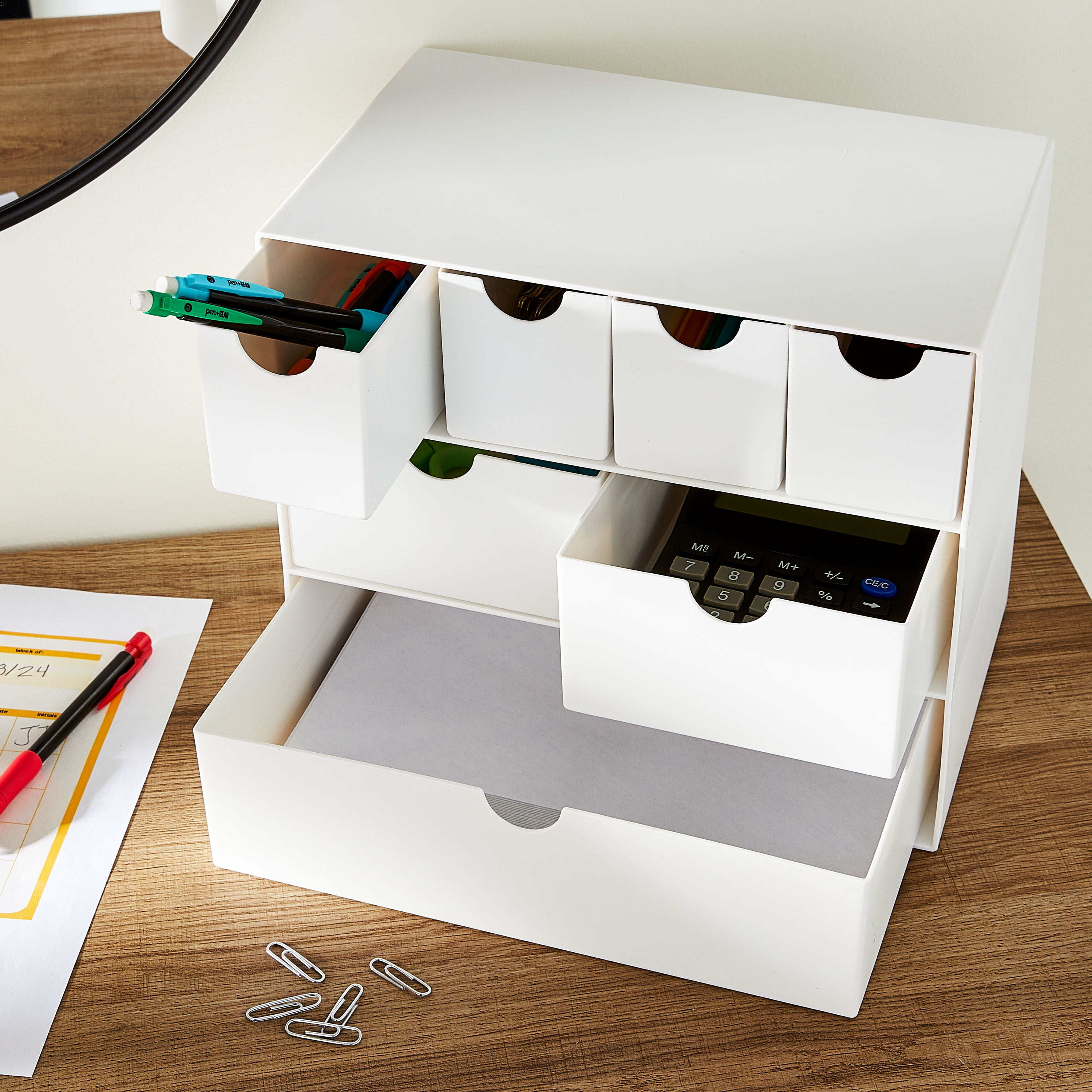 Pen+Gear 7-Drawer Teacher Organization and Storage Box, White