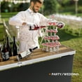thumbnail image 6 of Ktaxon 78" Foldable Bar Table, Mobile Bar with 3-Tier Shelves & Carry Bag - Perfect for Events, Parties, Camping, Picnics, Tradeshows, and Both Outdoor/Indoor Use (Comes with Black Skirt,  Woodgrain), 6 of 7