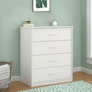 FCH Nightstand MDF Wood Simple 4-Drawer Dresser White