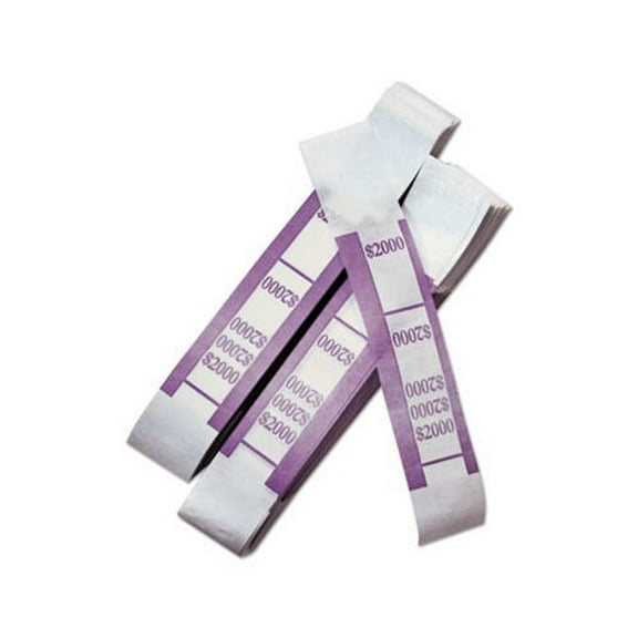 Color-Coded Kraft Currency Straps 20 Bill, 2000, Self-Adhesive, 1000/Pack