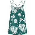 thumbnail image 2 of Playeras,Blusas y Tops,Ropa para Mujer Recortada camisetas sin mangas para las mujeres Verano Mujer Correa casual Sin mangas Estampado de flores Cuello en V Dobladillo curvo Tops Blusa (Green, L), 2 of 4