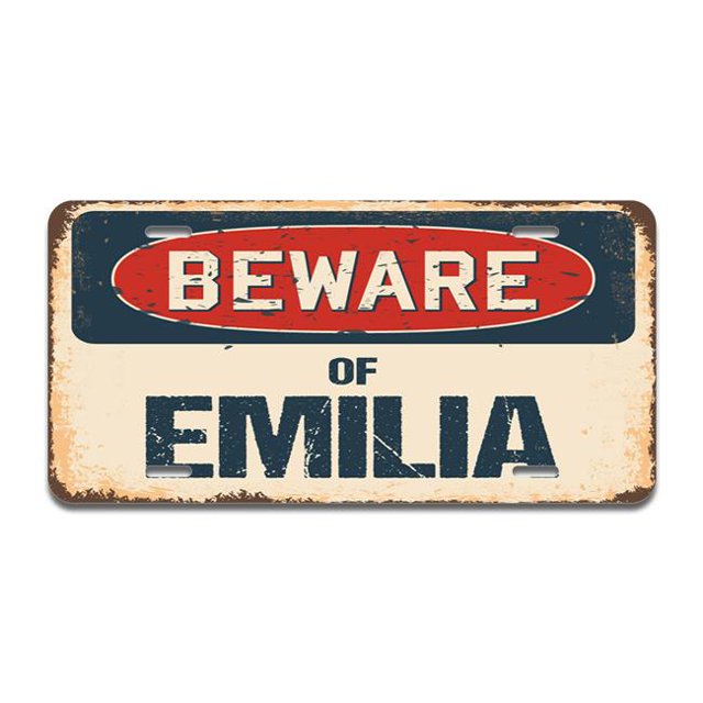 SignMission A-LP-04-500 Beware of Emilia Aluminum License Plate