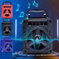 thumbnail image 5 of Nkmbld Home Audio Subwoofers Portable Bluetooth Speakers with Double Subwoofer Bluetoot4. 2Wireless Speaker Support FM Radio Small Stereo Sound System for Home Party, Father's Day Gifts, Black, 5 of 9