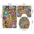 thumbnail image 3 of Pioneer Flower Floral Print Pattern Bathroom Rugs Sets 3 Piece,Toilet Cover Set,Absorbent Non Slip Bathroom Mats Sets with U-Shaped Contour Rug Toilet Rug Set, 3 of 5