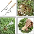 thumbnail image 7 of Gseagtia Manual Weed Killer Garden Tool Stainless Steel Weed Killer with Wood Handle Gardening Tool to Weed Your Garden Long 2 Piece, 7 of 7
