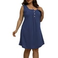 thumbnail image 3 of Gvmfive Womens Plus Size Summer Casual Button Up Sleeveless Loose Tank Dress, 3 of 4