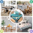 thumbnail image 4 of Teal Marble Gold Wave Pattern Square Tablecloth,Waterproof Square Table Cover,Wipeable Spillproof Washable Table Cover for Home Kitchen Party Decor 42"X42"(107x107cm), 4 of 6