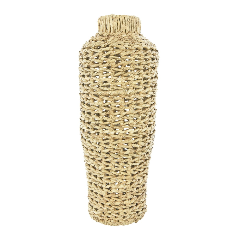 Creative CoOp 22"H Handwoven Water Hyacinth & Rattan Floor Vase