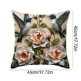 thumbnail image 3 of Qiweii Vintage floral bird printed pillow cover，faux embroidered decorative cushion cover，living room sofa home decor accessory, 3 of 6