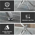 thumbnail image 4 of 5-Piece 36" Square Glass Dining Set, Clear Tempered Glass Table & 4 Velvet Chairs with Stainless Steel Legs for Kitchen, Meeting Room, 4 of 8