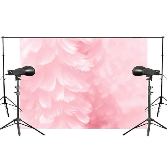 YUSDECOR Exquisite Light Millennial Pink Feathers Photography Background Children Photo Studio 7x5ft Interior backdrop Wall