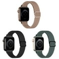 thumbnail image 1 of BRADCET 1/3pack Scrunchie Bands for Apple Watch Bnads 40mm 45mm 44mm 38mm 49mm 41mm 42mm Adjustable Slim Narrow Sport Nylon Wristbands Braided Solo Loop  for iWatch Series Ultra 8 7 SE 6 5 4 3 2 1, 1 of 12