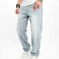 thumbnail image 4 of Kakii Men's Wide-Leg Jeans Straight Leg Carpenter Denim Pants Loose fit Trousers, 4 of 8